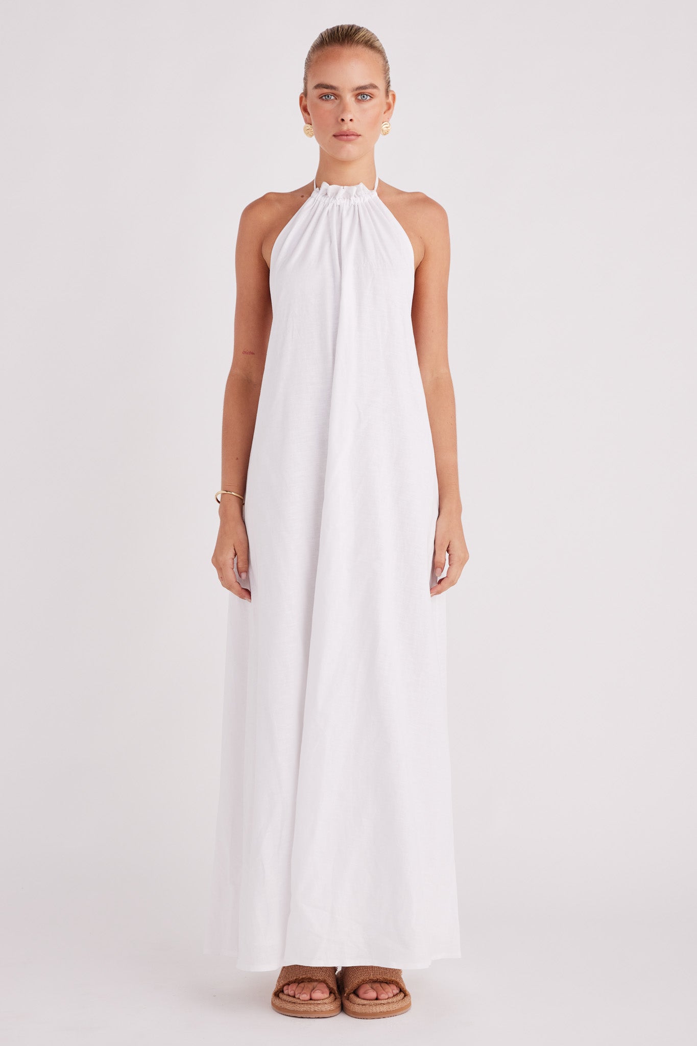 Alysse Halter Maxi Dress - White