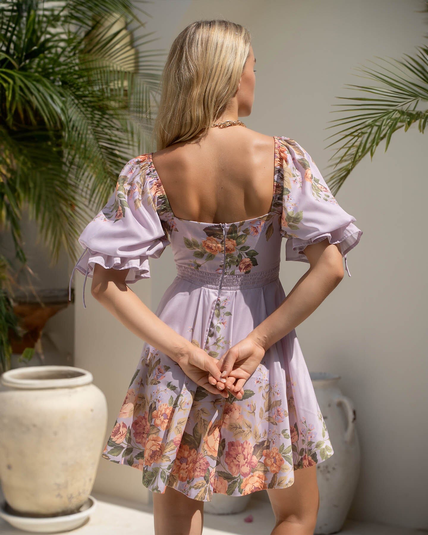 Rhiannon Dress - Purple Print